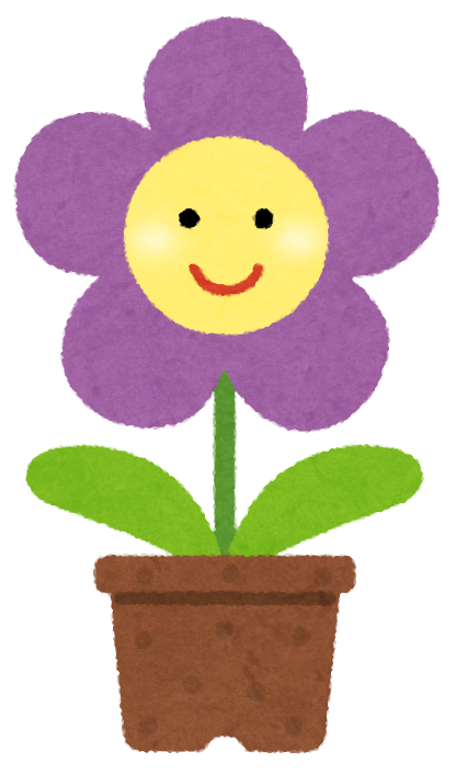 紫色の笑顔の花。素敵な歌声で揺れる